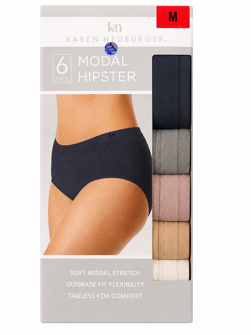 Karen Neuburger Modal Hipster 6-Pack in Navy, Gray, Mauve, Tan, Cream